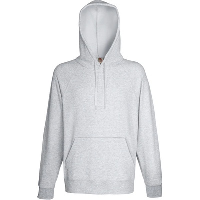 Fruit of the Loom mikina Lightweight Hooded Sweat s kapucí raglánová, pánská COT16214061001 heather gre