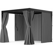 Blumfeldt LuminaHaven Pergola 3x3 se závěsy a sítěmi proti hmyzu Černá