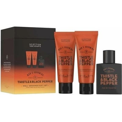 Scottish Fine Soaps Thistle & Black Pepper Scottish Fine Soaps Thistle & Black Pepper balzam po holení v tube 75 ml + Scottish Fine Soaps Thistle & Black Pepper toaletná voda 50 ml + Scottish Fine Soa