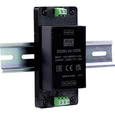 MEAN WELL DDRH-15-05DR DC / DC menič napätia na DIN lištu, 5 V/DC, výstupy 1 x