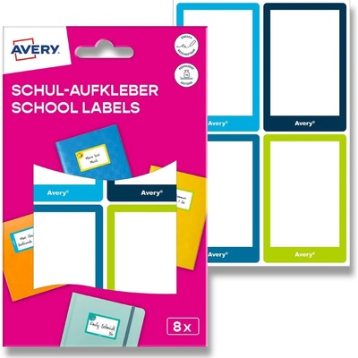 Avery Zweckform SCHOOL8G školní etikety modré/zelené 68 x 46 mm 8 etiket bílá