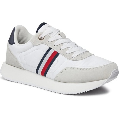 Tommy Hilfiger Сникърси Tommy Hilfiger Essential Runner Global Stripes FW0FW07831 White YBS (Essential Runner Global Stripes FW0FW07831)