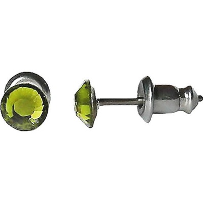 JSB Swarovski Elements s broušeným krystalem tvar tečka 713907 olivine tmavě zelené