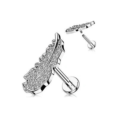 Šperky4U piercing do brady peříčko LB1107ST-1206