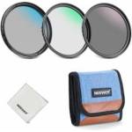 NEEWER 77mm UV/CPL/ND lens filter set, UV protection + circular polarizing filter + gray filter (ND8) camera lens filter set with multi-coated optical glass, slim frame and storage box - 10106147