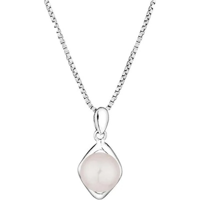 Swan Сребърно колие ромб със сладководна бяла перла IEP0104W Swan