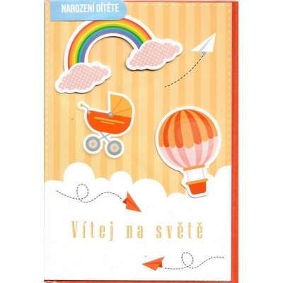 Nekupto Blahoželanie k narodeniu dieťaťa Vitaj na svete 115 x 170 mm 3457 J