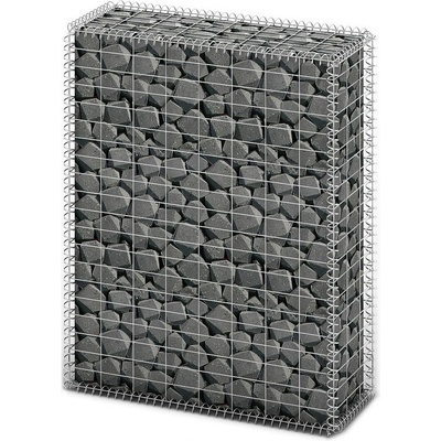 vidaXL Габион кошница с капаци, поцинкована тел, 100x80x30 см (141040)