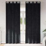 Pure Line Home Кадифени завеси в цвят черен с метални халки, 2 бр. , 140 x 245 см - zalegloto - 69,04 лв