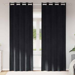 Pure Line Home Кадифени завеси в цвят черен с метални халки, 2 бр. , 140 x 245 см - zalegloto - 69,04 лв