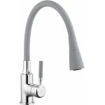 INVENA Кухненски смесител с гъвкав чучур Invena Hula сив - хром (BZ-85-L05-L)