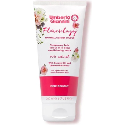 Umberto Giannini Flowerology Temporary Colour Mask Pink Delight 200 ml