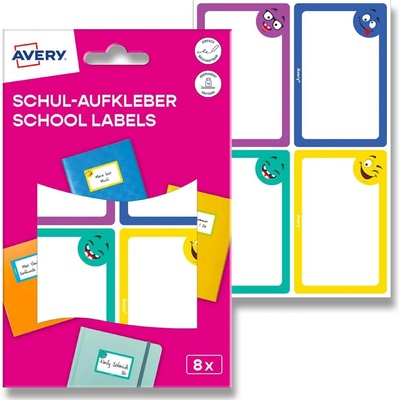 Avery Zweckform SCHOOL8S školní etikety emoji 68 x 46 mm 8 etiket bílá