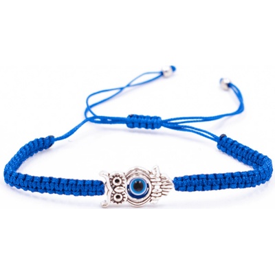 Milujeme Kameny Alláhovo oko sova - modrý náramek se shamballa zapínáním AL16