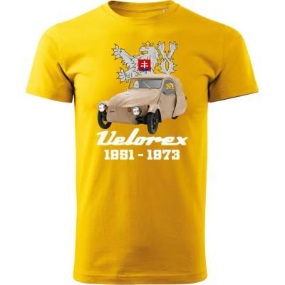 Maverprint Retro tričko Velorex 1951–1973 legenda československých ciest žltá