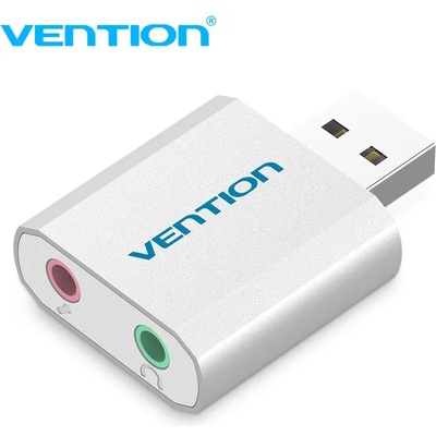 Vention външна звукова карта USB Sound card - Headphones, Mic, Silver - VAB-S13 (6922794717725)