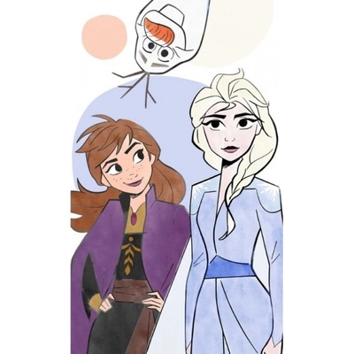 Carbotex Dětský ručníček Ledové Království Anna Elsa a Olaf 30 x 50 cm