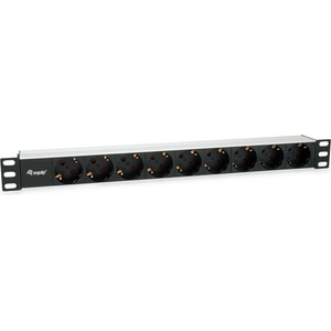 Equip Мрежова разпределителна кутия - 333292 (Schuko, 9 Schuko, Rack 1U, 1, 8 м кабел, алуминий, черна) (333292)