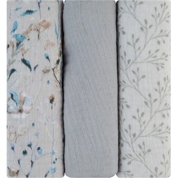 KikkaBoo Комплект 3 бр муселинови пелени 75х75 см Dreamy Fields Grey (31103010111)