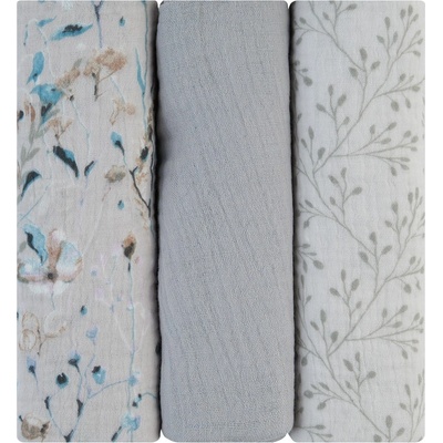 KikkaBoo Комплект 3 бр муселинови пелени 75х75 см Dreamy Fields Grey (31103010111)