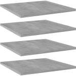 vidaXL Рафтове, 4 бр, бетонно сиви, 40x40x1, 5 см, инженерно дърво (805178)