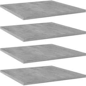 vidaXL Рафтове, 4 бр, бетонно сиви, 40x40x1, 5 см, инженерно дърво (805178)