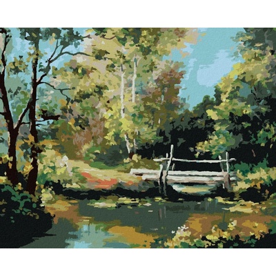 Zuty Malování Podle Čísel Malý Most V Lese 80 x 100 Cm Plátno 8596530091868