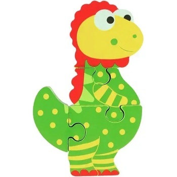 Orange Tree Toys Дървен пъзел Orange Tree Toys - Динозавър, 4 части (OTT06791)