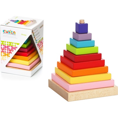 Cubika 13357 barevná pyramida skládačka 9 dílů
