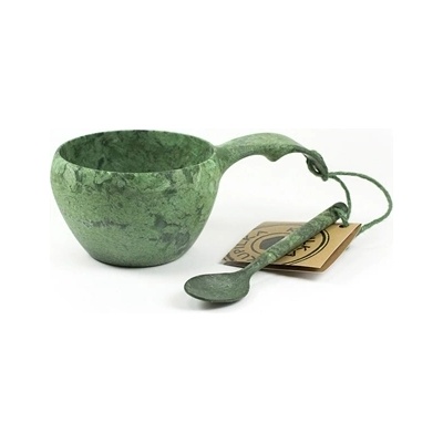 KUPILKA 21 Класическа чаша с лъжица, зелена (K21G0T)