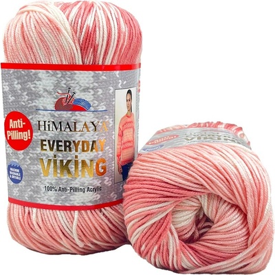 Himalaya příze Everyday Viking 70513 bílá a odstíny lososové