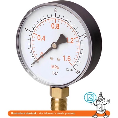 Pneumatics & Hydraulics Manometr stranový 0/25 bar - 100 mm - 1/2"
