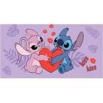 Jerry Fabrics Лилава памучна детска кърпа 70x140 cm Lilo and Stitch "Kiss" - Jerry Fabrics (24TW230)