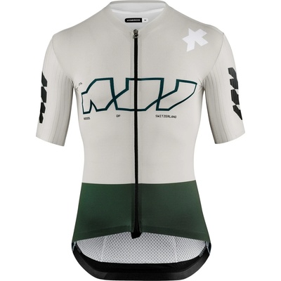 ASSOS Мъжка фланелка с къс ръкав за колоездене ASSOS Equipe RS Jersey Something To Say Cycling jersey - Almond Milk - размер XL (056-3997-0115)