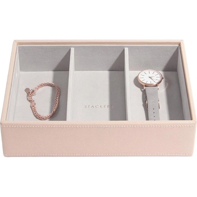 Stackers Кутия за бижута без капак с 3 секции Stackers Бела (73761)