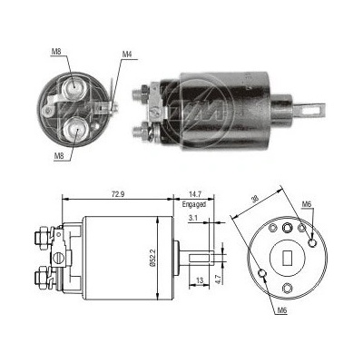Spínač startéru S114-290 Hitachi 2114-47507