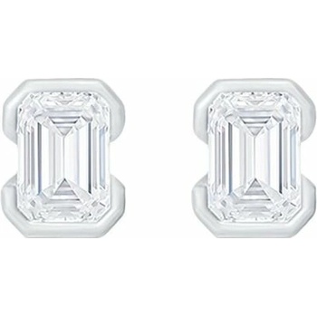 Eppi Minimalistické strieborné napichovacie náušnice s emerald diamantom Agata E49350