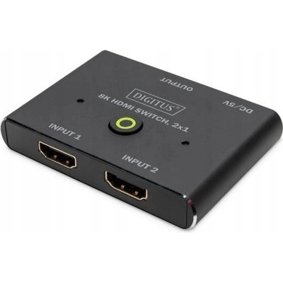 DIGITUS 8K HDMI přepínač, 2x1 černý