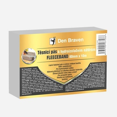 Den Braven Páska Fleeceband butylový pás s textilií 80 mm x 1 mm x 10 m bílá