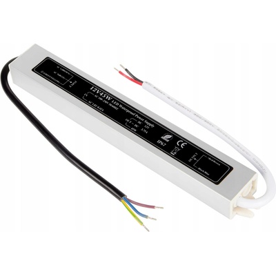 VODOTĚSNÝ NAPÁJECÍ ZDROJ PRO LED PÁSKY IP67 12V 45W 3,75A - PRO MONTÁŽ