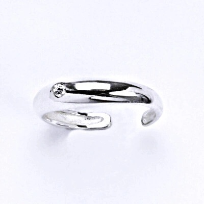 Čištín stříbrný na nohu s čirým zirkonem T 1108