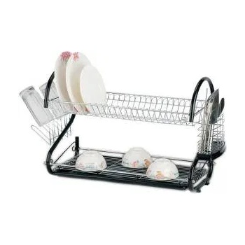 Rosberg Сушилник за съдове Rosberg, 2 нива, 55х25х38 см, Черен, R53000A
