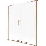Mexen Velar L Duo сгъваем екран за вана, двукрилен плъзгащ се, 150 x 150 см, матирано стъкло, четкана мед - 896-150-003-32-65 (896-150-003-32-65)