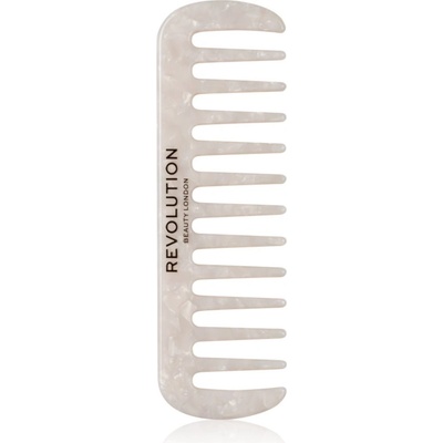 Revolution Haircare Natural Curl Wide Tooth Comb гребен за коса за чуплива и къдрава коса цвят White