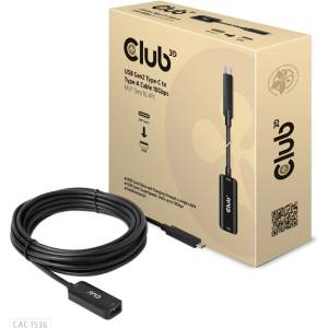Club 3D Кабел Club 3D - CAC-1536 (USB-C Gen 2 към USB-A, 10Gbps, M/F, 5 m) (CAC-1536)