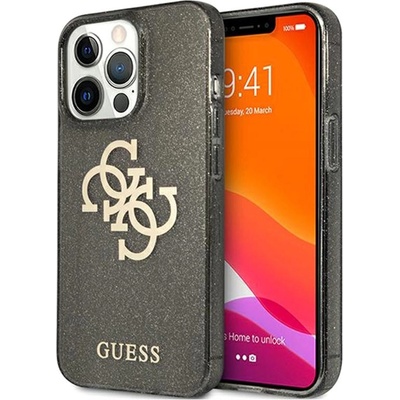 GUESS Гръб Guess TPU Big 4G Full Glitter Case за iPhone 13 Pro - Черен