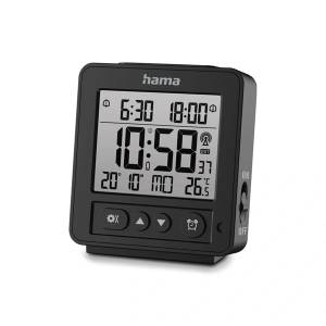 Hama 00185895 RHODOS DCF черен будилник (00185895) Будилник
