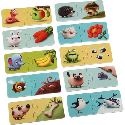 Puzzlika Комплект образователни пъзели за най-малките, Puzzlika - Кой какво яде (12992)