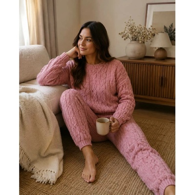 Polar fleece souprava - copánek- Růžová