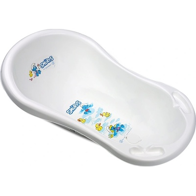 Lorelli Бебешка вана с оттичане Lorelli - The Smurfs, 84 cm, бяла (10131142401)